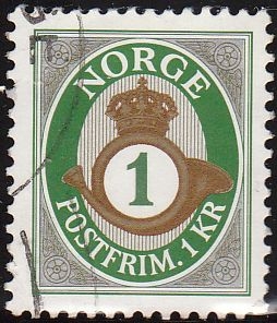 Noruega 2001 Scott 1283 Sello º Basica Tipo 1893 1 Timbre Norge, Norvège, francobollo Norvegia, Stamp Norway